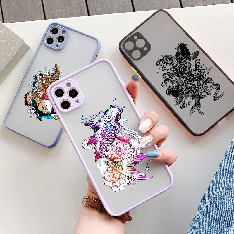 Carp Phone Case For iPhone 8 6s 7 Plus SE 2 Cyprinid Case For iPhone 11 12 13 Pro Max Mini X XR XS Max Shockproof Back Cover