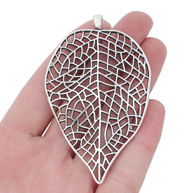 ZXZ 5 шт. тибетский серебряный большой открытый листья филиграни подвески для