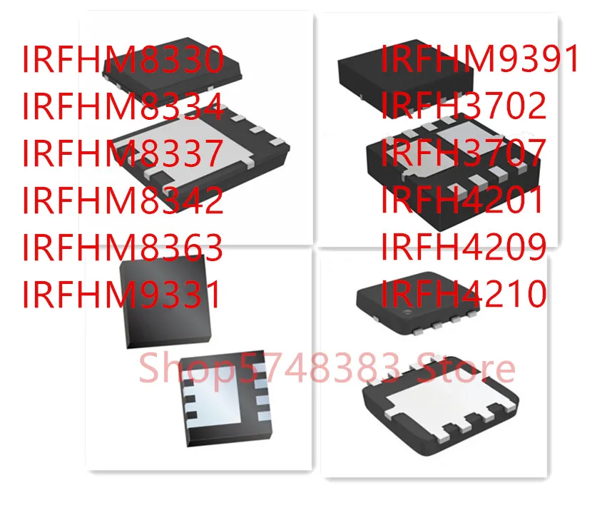 10 шт./лот IRFHM8330 IRFHM8334 IRFHM8337 IRFHM8342 IRFHM8363 IRFHM9331 IRFHM9391 IRFH3702 IRFH3707 IRFH4201 IRFH4209
