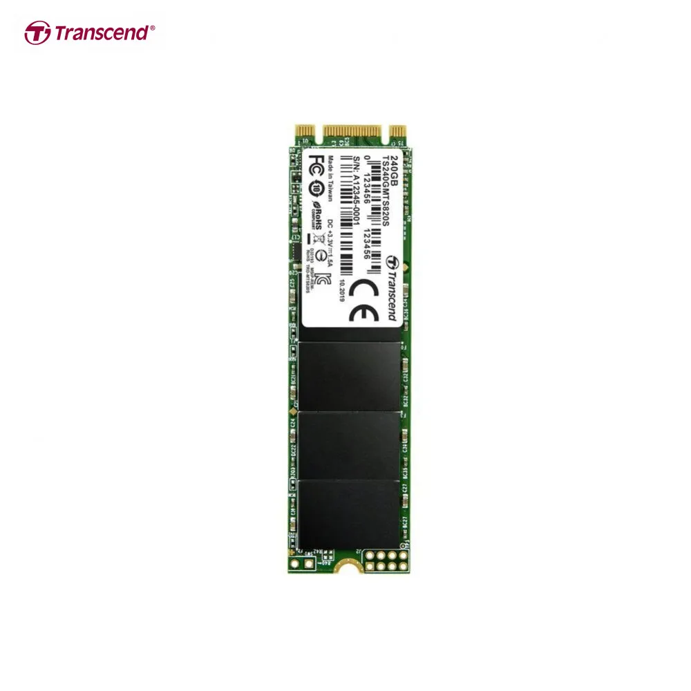 Внутренний твердотельный накопитель Transcend TS240GMTS820S для компьютера и офисного хранения данных емкостью 240 ГБ.