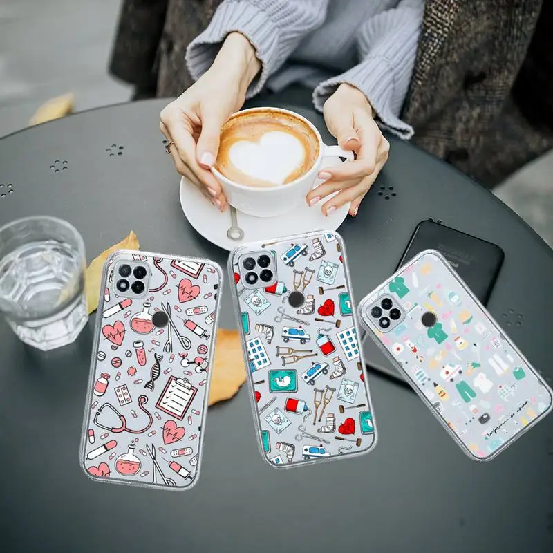 

Medicine Doctor Nurse cartoon Phone Case Transparent for Xiaomi redmi note 8 9 10 11 t lite pro ultra mix 4 K40