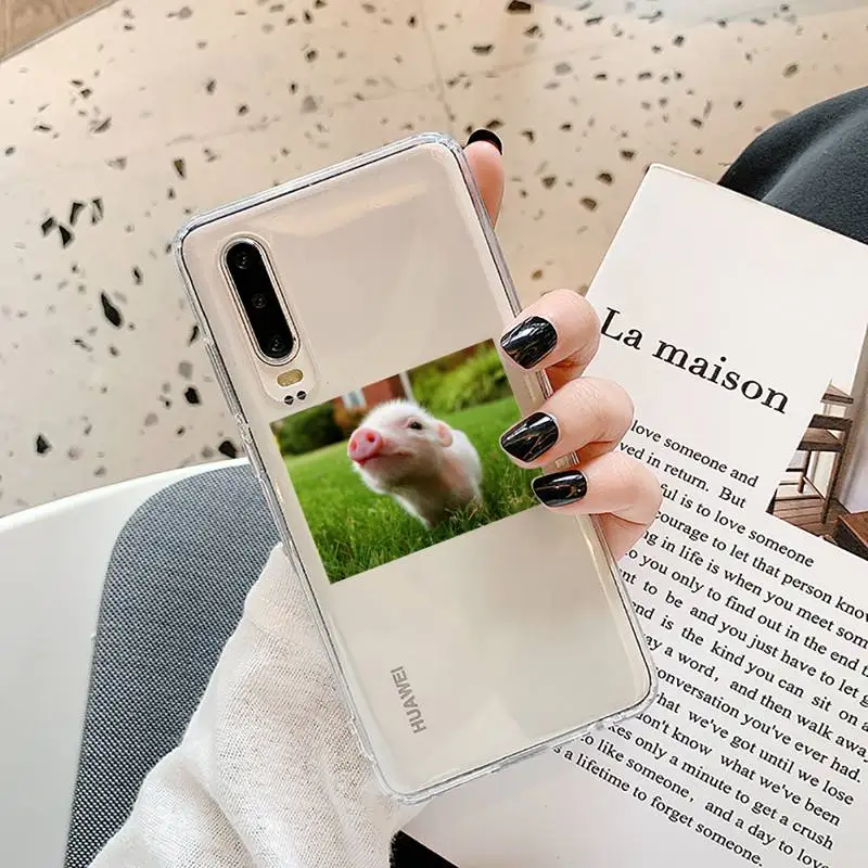 

Cute Little Pink Pet Pig Phone Case Transparent for Samsung A71 S9 10 20 HUAWEI p30 40 honor 10i 8x xiaomi note 8 Pro 10t 11