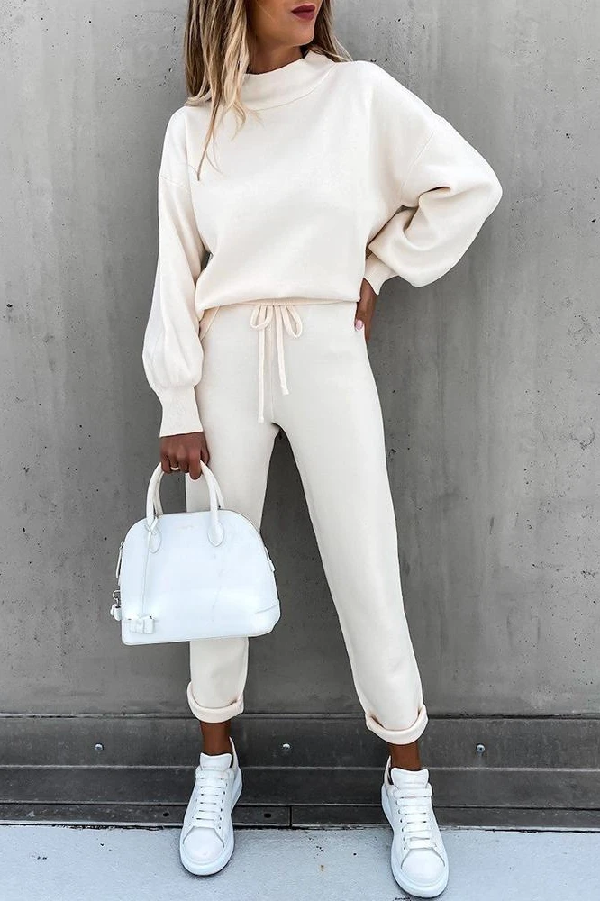 

2021 Summer Women's New Clothes LAN Tern Sleep Top Drawstring Pockets Pants Sethigh Quality