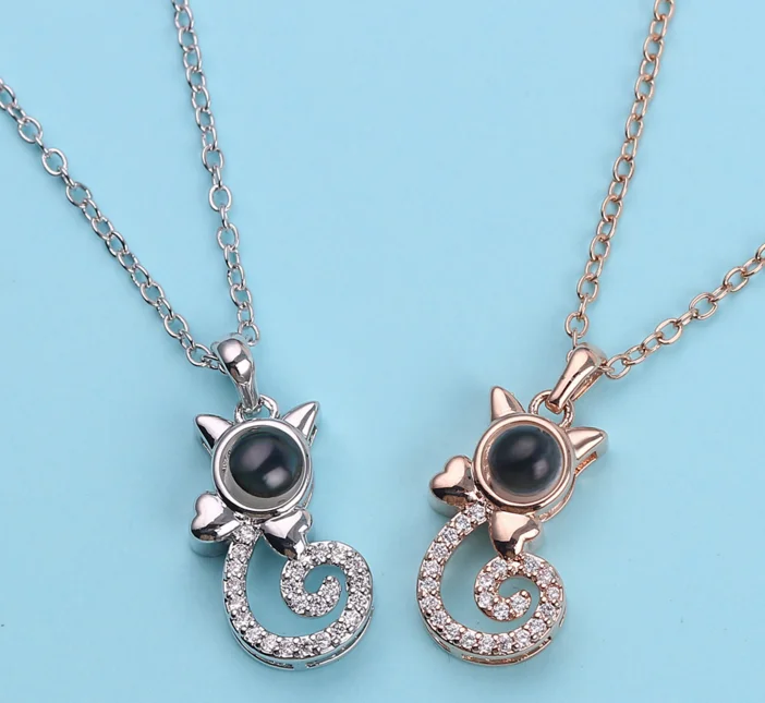 Rose Gold&ampSilver 100 languages I love you Projection Pendant Necklace Romantic Love Memory Wedding 16 style | Украшения и