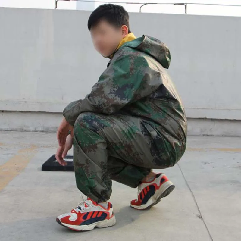camouflage Улучшенный мотоциклетный плащ для мужчин Открытый камуфляж дождевик для женщин водонепроницаемый комбинезон дождевик для велопрогулок Туризм Кемпинг дождевик - Цвет: camouflage