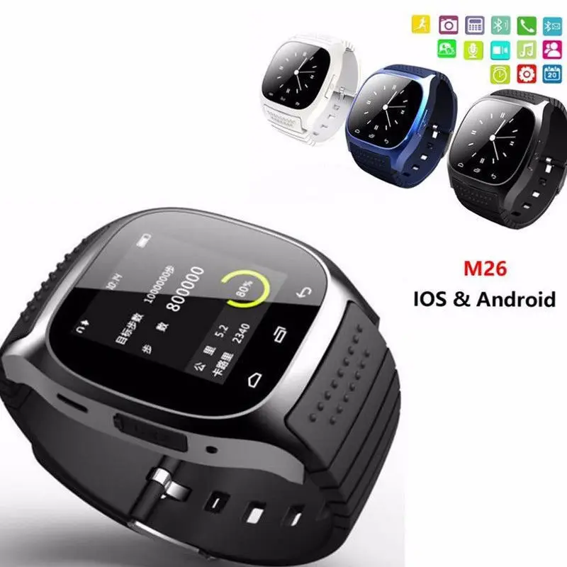 Мужские часы M26 смарт браслет с Bluetooth Смарт телефоны Android/IOS не водонепроницаемые
