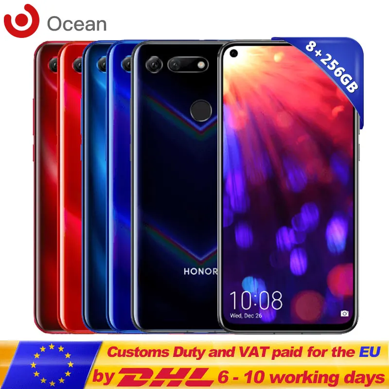 Оригинал Смартфон Honor V20 View 20 Kirin 980 8 ГБ ОЗУ 256 Гб ПЗУ Android 9 быстрая зарядка 6 4 дюйма