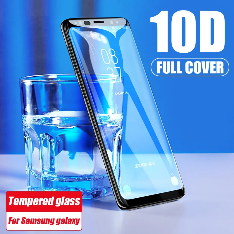 Закаленное стекло 10D с изогнутыми краями для Samsung Galaxy Note 8 9 10 пленка защиты экрана