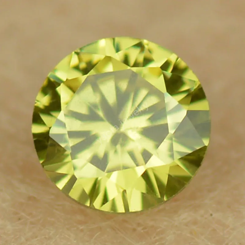 Качество 5A 3 ~ 20 мм круглые блестящие камни оливкового и желтого цветов свободный