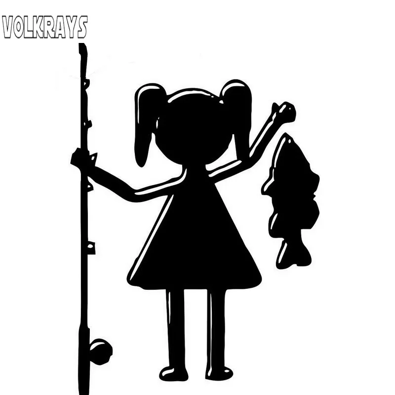 Volkrays креативные автомобильные Стикеры для девочек Аксессуары рыбалки