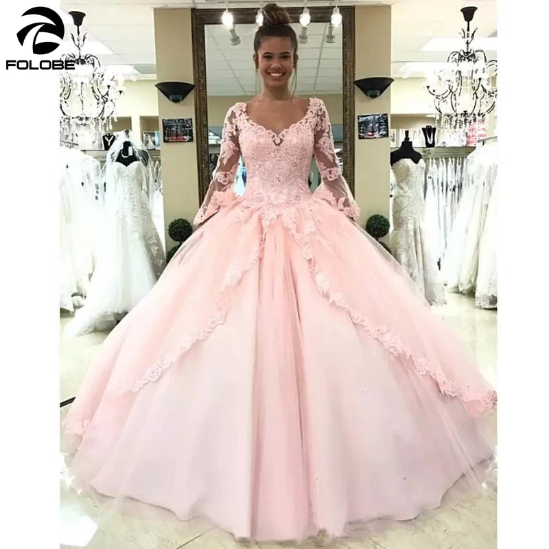 Светильник розовые кружевные платья с длинным рукавом бальное платье Тюлевое