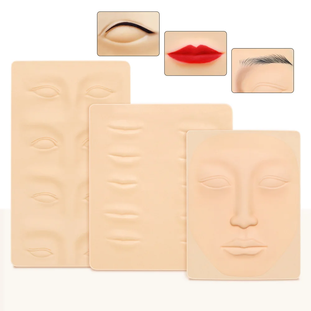 

Practicing Skin 3D Eyebrow Practise Skin Face Lip Eyebrows Microblading Tattoo Permanent Makeup Soft Silicone Practice Skin