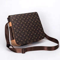 luxury brand design men messenger bag retro floral print leather shoulder crossbody bag male business laptop satchel handbags