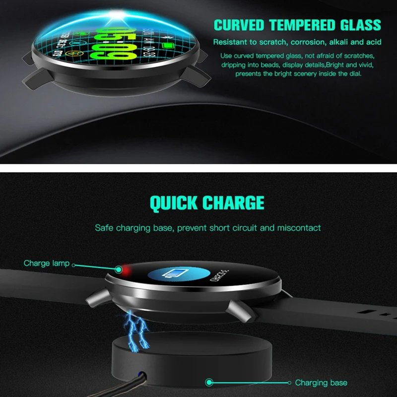 

Smart Watch Men Body Temperature Heart Rate Bluetooth Sport Waterproof Smartwatch for Android Fitness Tracker