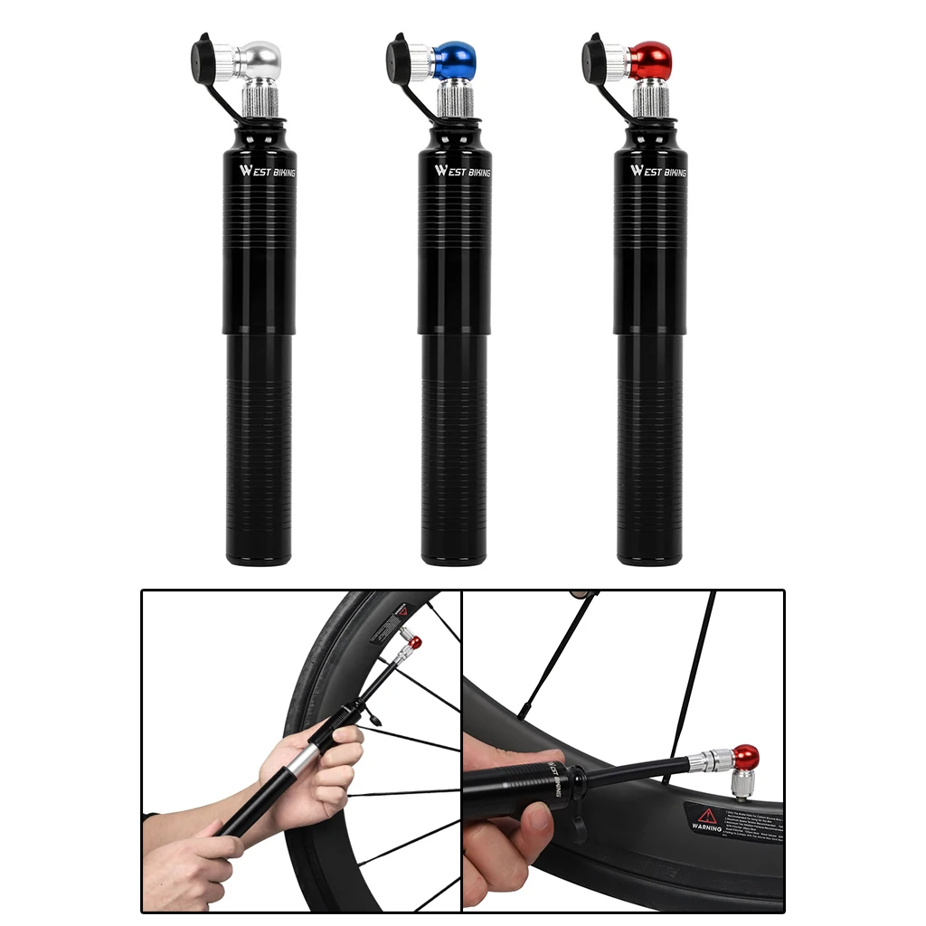 

Portable Bike Pumps110PSI High Pressure Fits Presta & Schrader with Mount