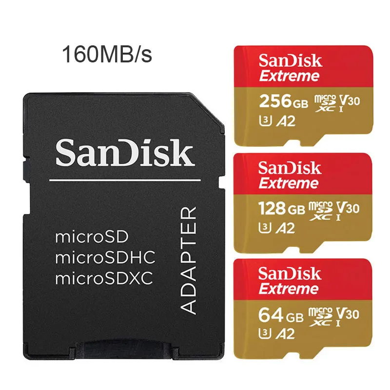 SanDisk Memory Card 256GB 128GB 64GB 32GB 16GB Micro SD Card SDHC/SDXC Class10 UHS-I 98MB/s-170MB/s U3 TF Cards For Smartphone