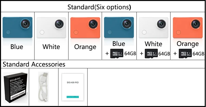 Xiaomi Mi Seabird 4K Экшн-камера 4 k/30FPS Hisilicon Hi3559 wifi Подводная Водонепроницаемая спортивная видеокамера