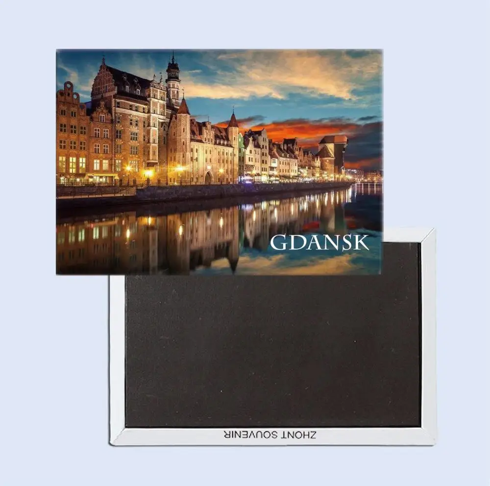 Подарки для путешествий из Польши Гданьска 78*54 мм Сувенирный магнит на