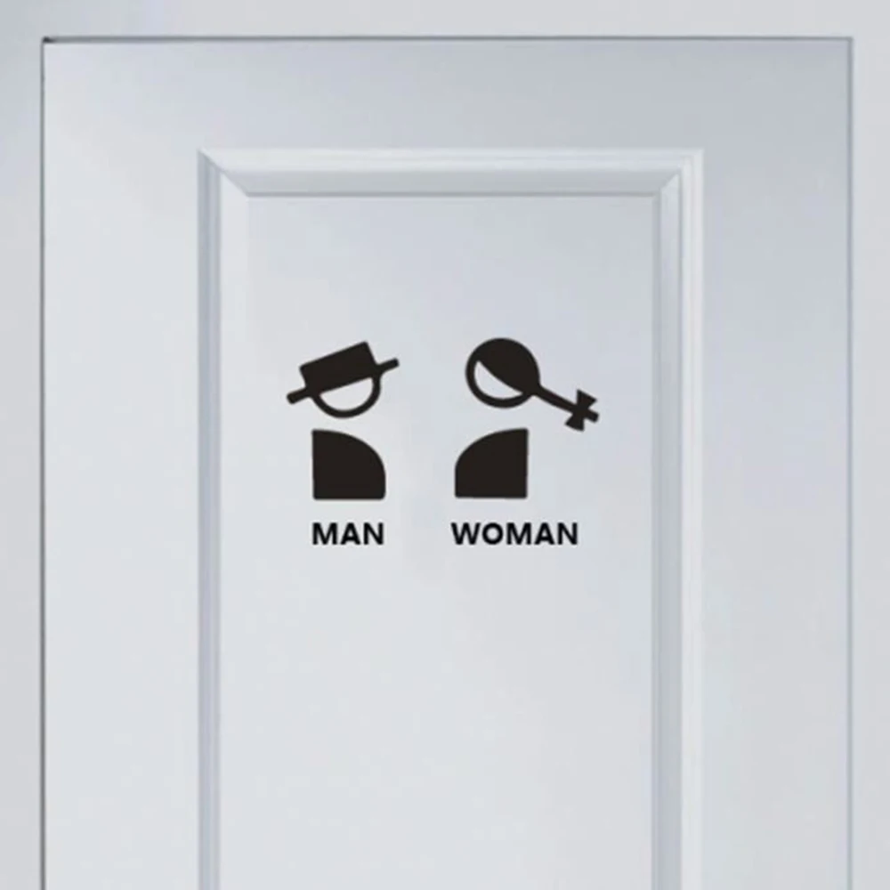 WC знак входа в туалет наклейки на дверь для общественного места украшение дома
