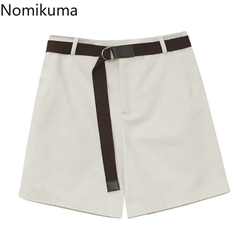 Nomikuma Summer New High Waist Shorts Sash Lace Up Solid Color Casual Loose Short Pants Korean Fashion Streetwear Ropa 3b406 | Женская