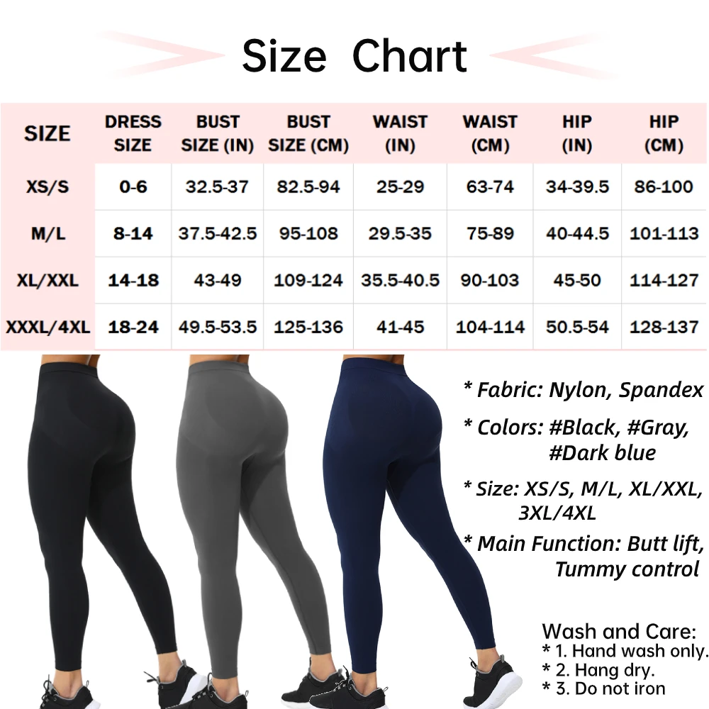 

HEXIN Women's push up panties High Waist Leggings Sweat Pants Butt Lifter Leggings Tummy Control Waist Cincher Corset Leggings