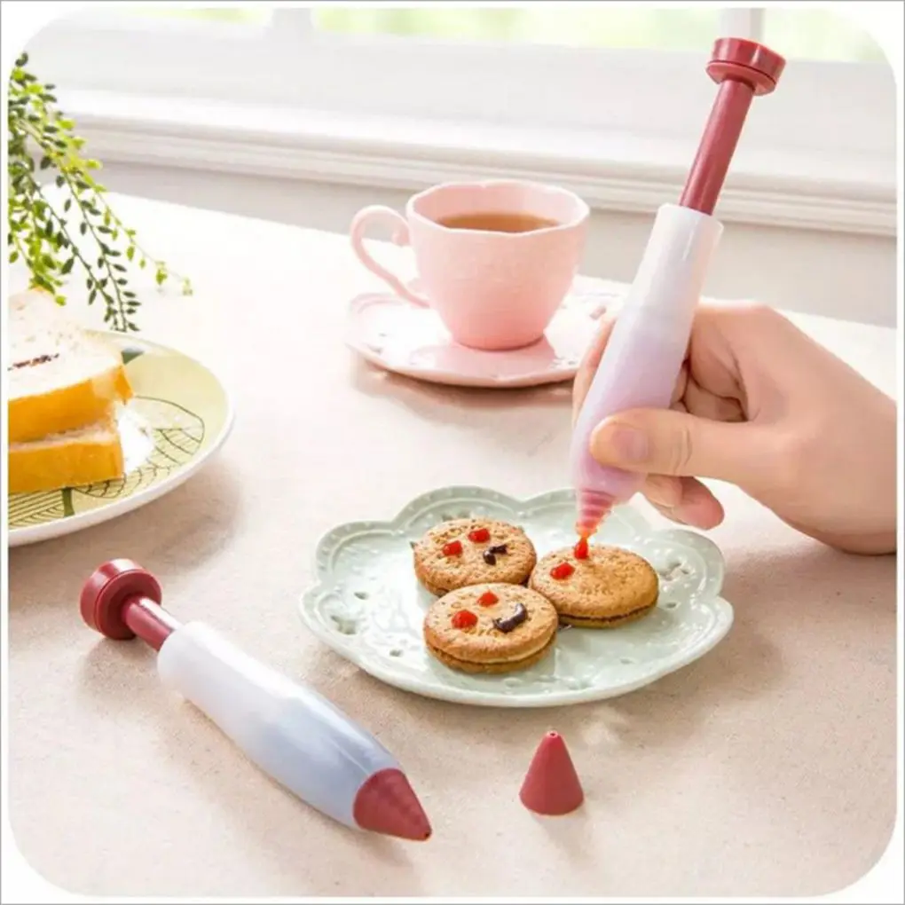 

Silicone Food Writing Pen Chocolate Decorating Tools Cake Mold Cream Cup,Cookie Icing Piping Pastry Nozzles Kitchen Accessories