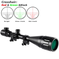 6 24x50 aoe hunting riflescope adjustable red and green light tactical scope reticle optical rifle scope free mount