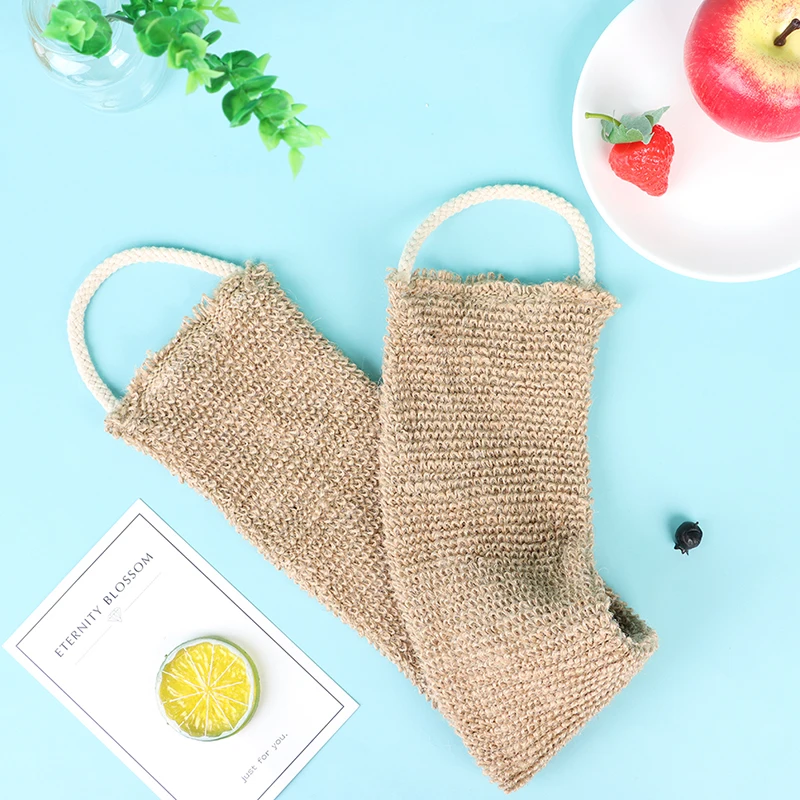 

1pc Unisex Ramie Jute Bath Towel Shower Towel Back Body Exfoliating Belt Shower Scrubber For Body Cleaning Bath Shower Strap