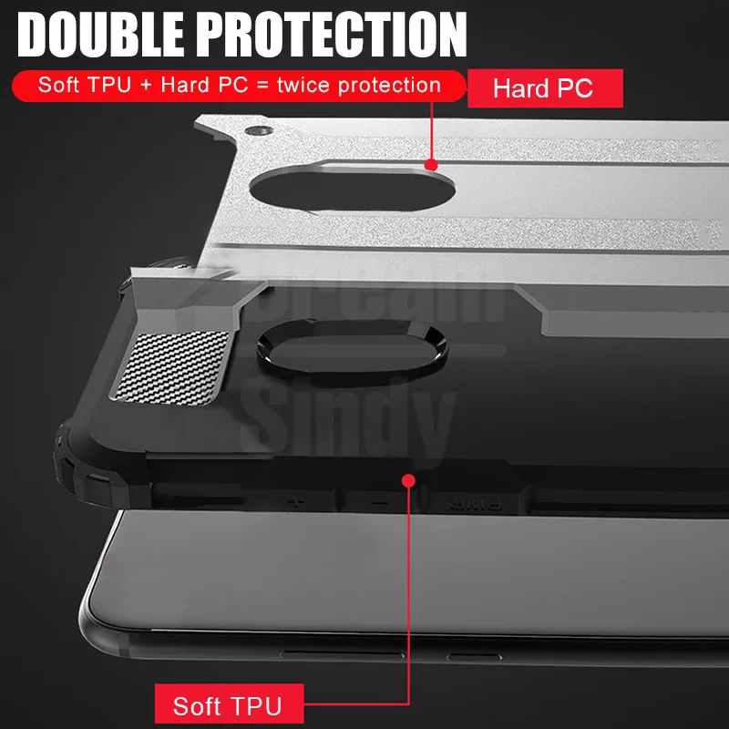 Luxury Armor Soft Shockproof Case For Xiaomi Redmi 7 7A Note 8 Pro Bumper Silicone Original Back Cover | Мобильные телефоны и