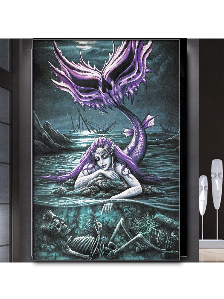 Картина из страз 5D &quotсделай сам&quot картина с черепом квадратная/круглая