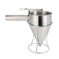 stainless steel piston funnel with support for sauce cream dosing funnel for sauce
