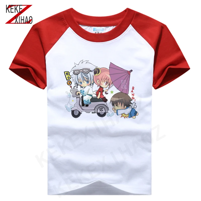 

Футболка с аниме принтом для мальчиков и девочек, модная мультяшная футболка Gintama, детские летние футболки 2021, Забавные Рубашки, футболка дл...