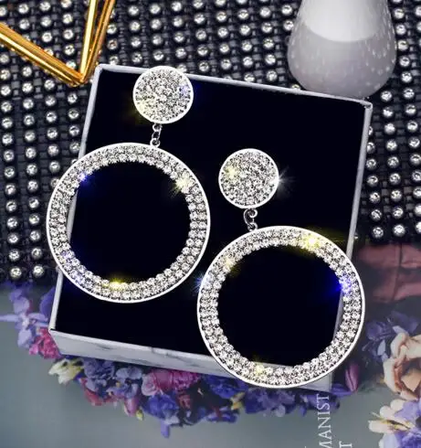 White Gold Горячая восемь стилей Роскошные блестящие микро украшенное кубическими камнями циркониевые серьги-гвоздики для женщин Свадебные серьги, ювелирные изделия CE03711 - Окраска металла: White Gold