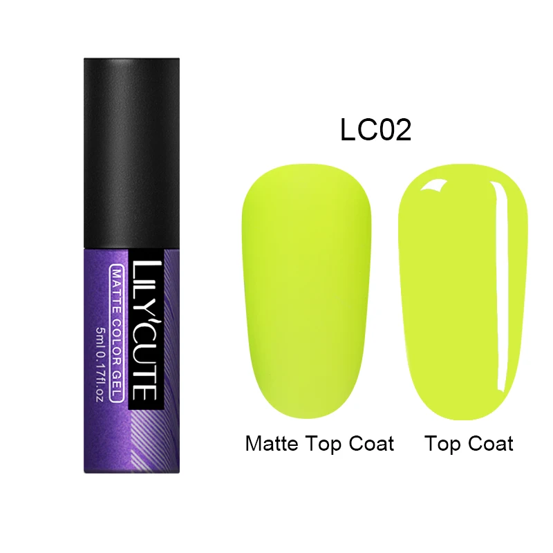 matte gel LC-02 LILYCUTE 5/7 мл 24 Цвета матовый Гель-лак Цвет Матовый УФ-гель для ногтей матовый лаки для ногтей, Длительное Действие, био-Гели Soak Off УФ светодиодный гель Лаки - Цвет: matte gel LC-02