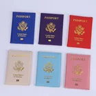 Дорожная Обложка для паспорта из искусственной кожи в США, визитница, американские обложки для девочек, повседневные однотонные Защитные чехлы для карт с надписью