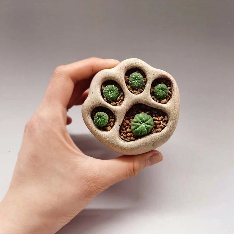 

Silicone Mold for Pot Molds Cat Paw Shape Concrete Plants Pot Mold Succulent Planter Mold Feet Shape Flowerpot Mold