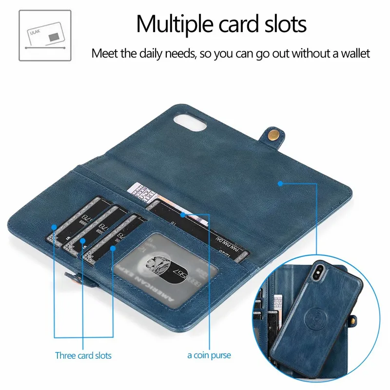 Съемный кожаный чехол книжка для iPhone 11 Pro Max XR SE 20 S20 кошелек XS 8 7 6 6s Plus Магнитный