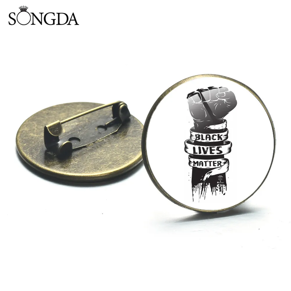 SONGDA брошь с изображением чёрной жизни надписи против raзма фото никогда не