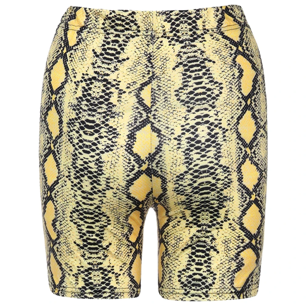 Женские шорты для йоги с высокой талией отпечаток змеиной кожи спортивные летние