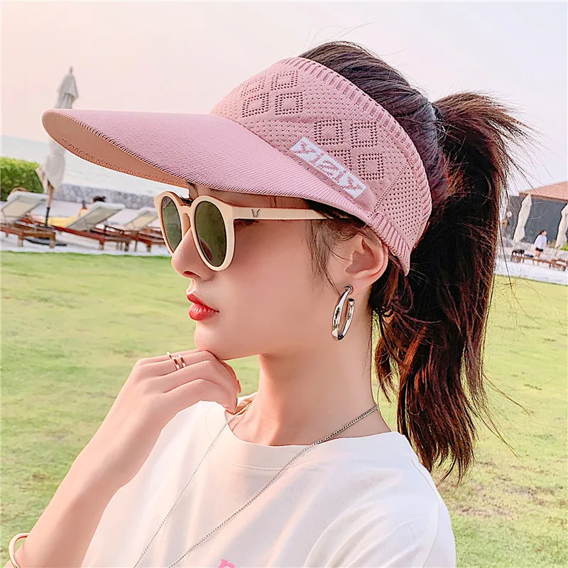 2022 Spring Summer Sun Visor Hats Wide Brim Women's Outdoor Beach Protection Caps Empty Top New | Аксессуары для одежды