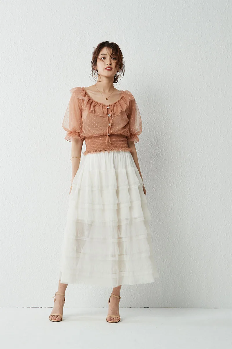 Топ вязаный кружевная блузка для женщин 2020 летнее платье с милыми рюшами бантом