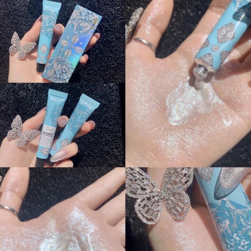 Хайлайтер для лица тела синего и золотого цвета водостойкий |