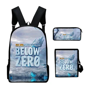 Школьная сумка Subnautica ниже нуля, Студенческая Детская сумка-мессенджер, молодежный рюкзак, школьная сумка из трех предметов