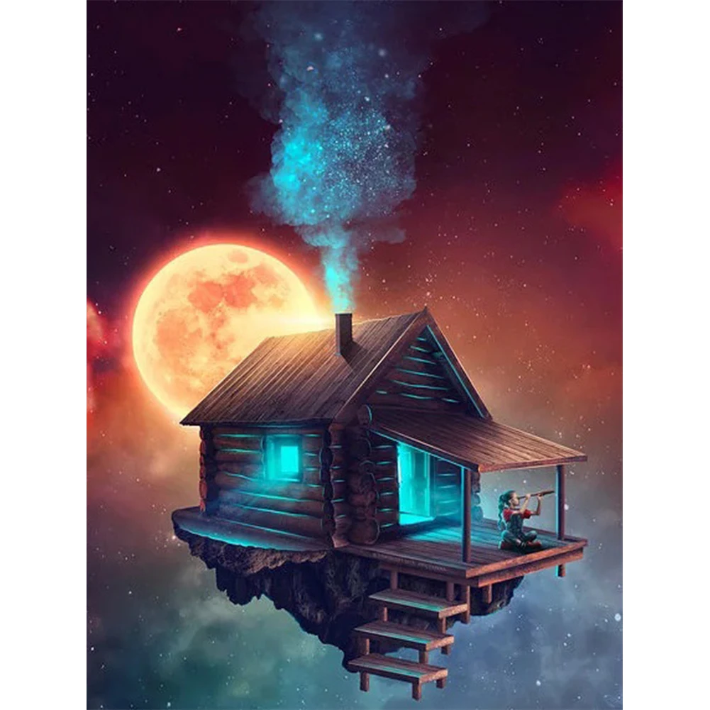 

New special shape diamond painting landscape house combination pattern DIY 5D part drill cross stitch kit crystal art