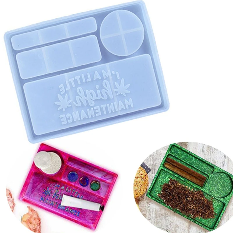 

1Pc Resin Molds for Resin and Resin Rolling Tray Mold Large Silicone Tray Mold for DIY Jewelry Holder Cosmetics Organizer