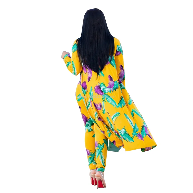 Осенний Женский комплект из двух предметов с цветочным принтом женский плащ