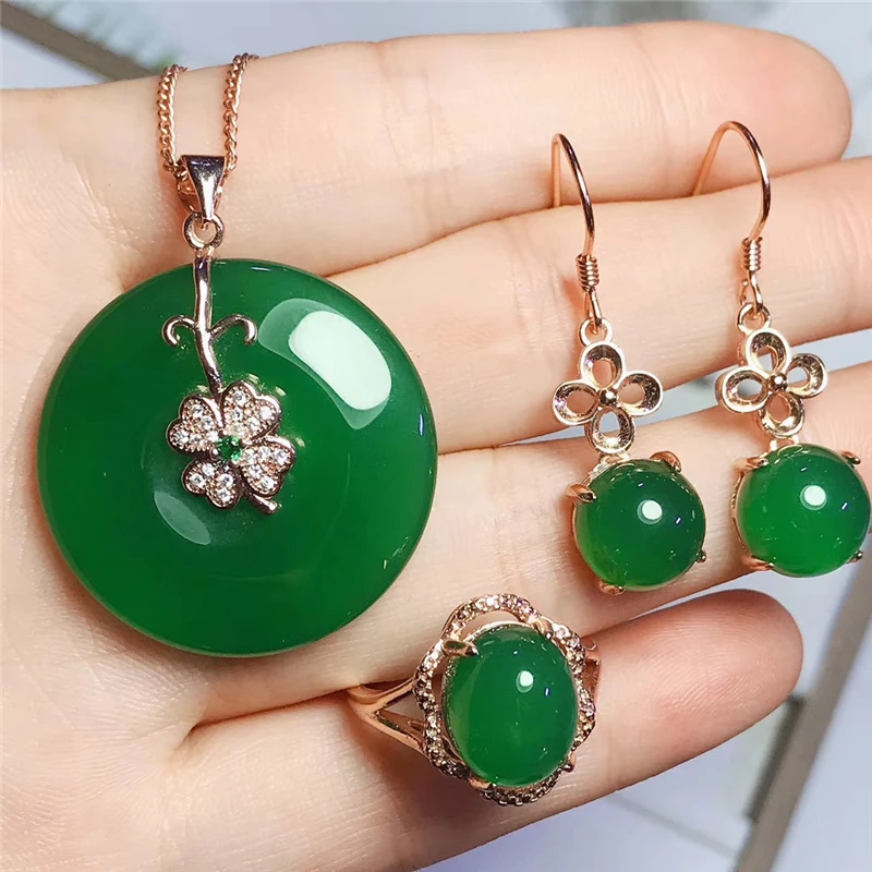 Женский комплект украшений Jadery ожерелье/серьги/кольцо из стерлингового серебра