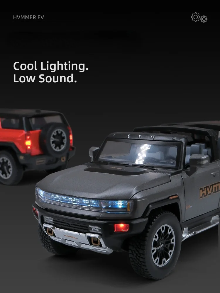 1/24 Hummer New Energy EV Car Model Simulation Alloy Off Road Vehicles For Children Boys Miniature Toys Kids Gift | Игрушки и хобби