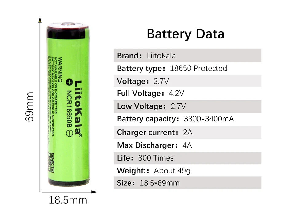 1-20 шт Liitokala 18650 3400mAh 3,7 V NCR18650B литиевая батарея для фонарей плюс защитная доска