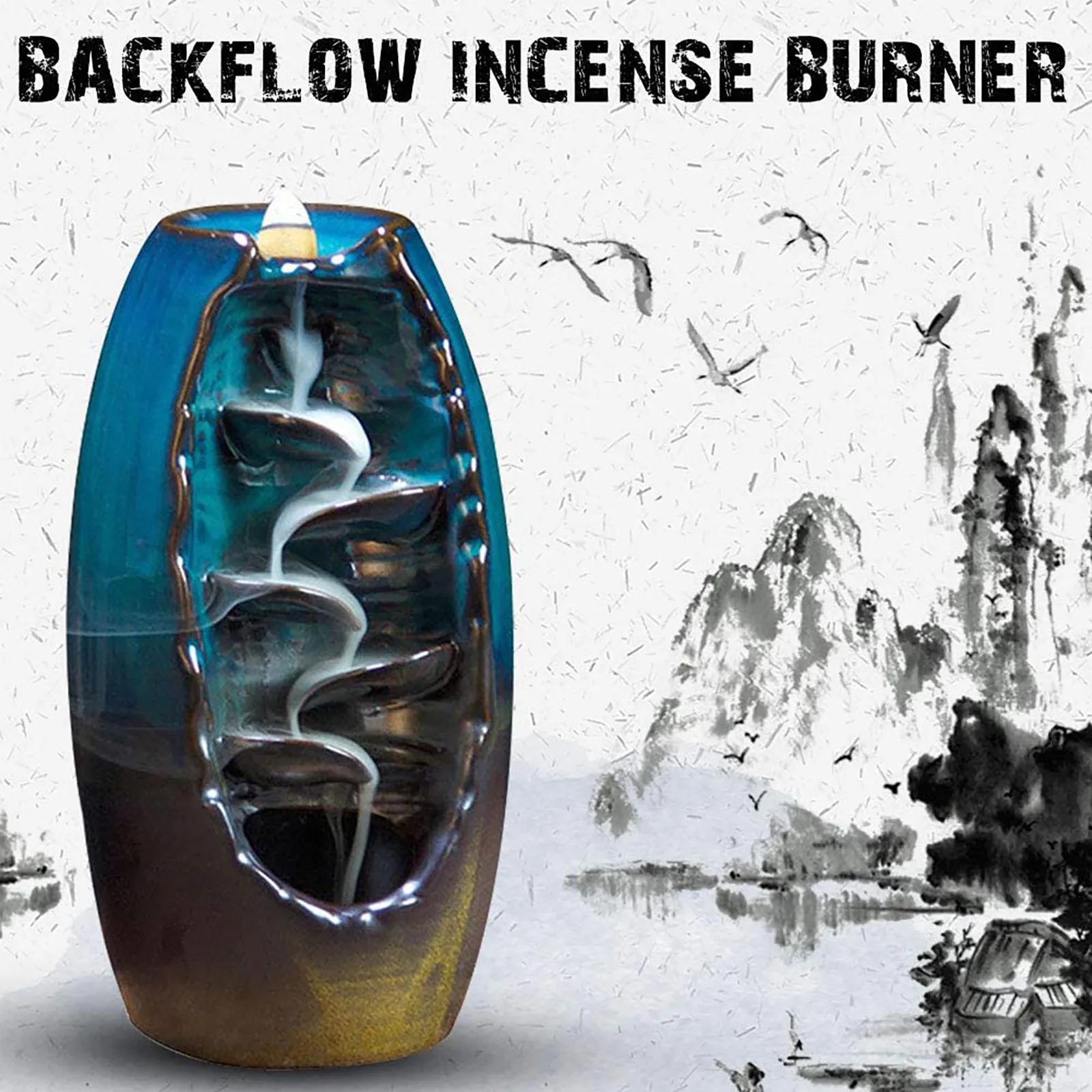 

10 Kinds Creative Reflux Incense Holder Ceramic Backflow Waterfall Smoke Incense Burner Home Decor Teahouse Use Stick Censer